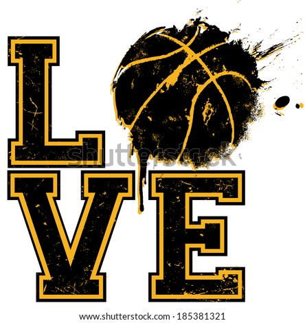 I Love Basketball - suitable for posters, flyers, brochures, banners, badges, labels, wallpapers, web design, advertising, publicity or any branding.