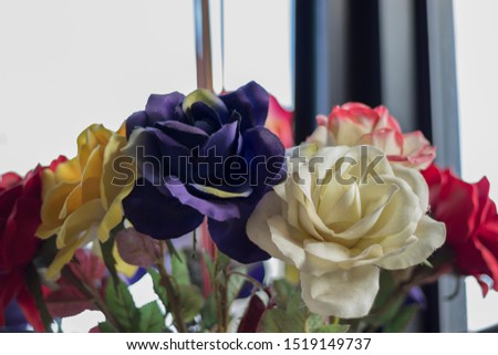 A bouquet of vibrant paper roses ストックフォト © 