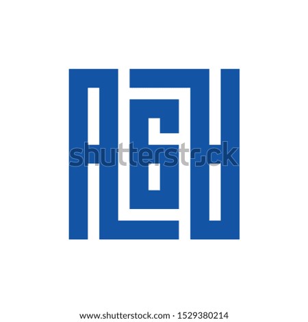 Initial letter AGA logo template, square shape illustration - Vector