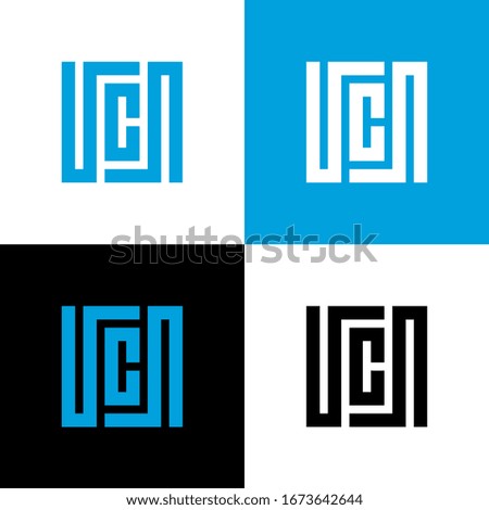 Initial letter UCN logo icon design template elements, beautiful typography - Vector