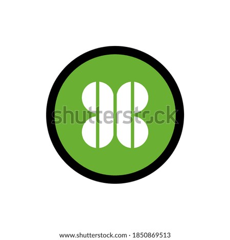 Letter CC clover leaf logo icon design template elements, vector illustration