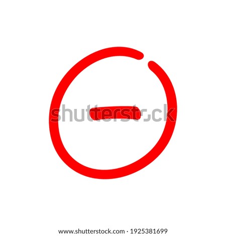 Minus sign inside a circle, negative symbol illustration - Vector