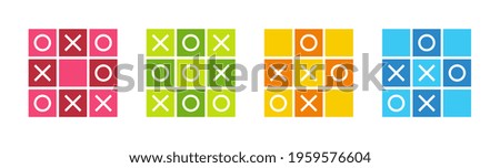 Tic tac toe icons set, noughts and crosses game, xs and os icon collection - Vector Photo stock © 