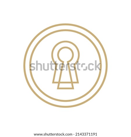 Abstract lock logo for business company, network protection icon, keyhole symbol vector
