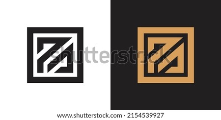 PA AP letter logo design, square shape typography logo