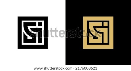 Initial letter Si logo, creative typography logo vector Stock fotó © 