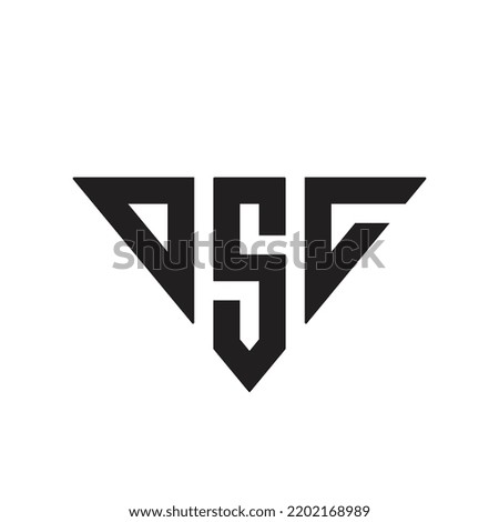 OSC or DSC abstract letters logo monogram, triangle logo isolated on white background