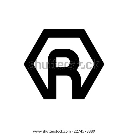 Hexagon letter R logo design inspiration, creative and minimalist letter r logo icon vector