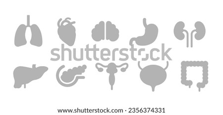 Human internal organ icon set, organs of human isolated on white background