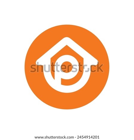 Letter P house logo design,initial alphabet P home logo icon vector illustration