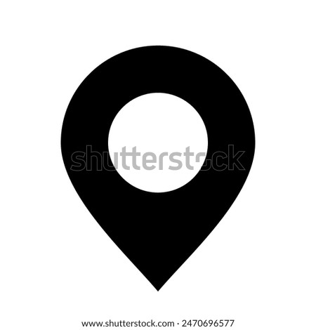 Map pin location sign icon vector illustration, black location pin marker symbol vector