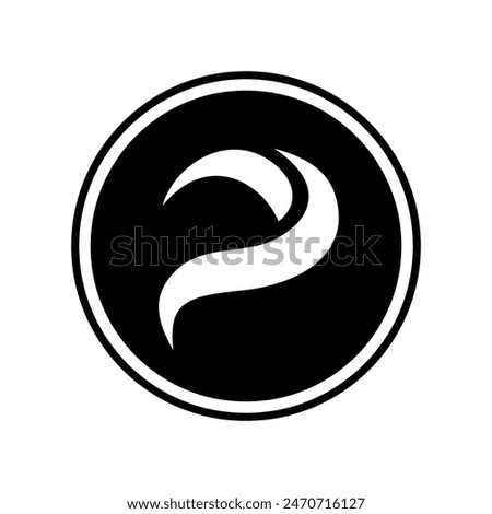 Abstract elegant letter P logo icon design vector illustration, initial P logo on black circle