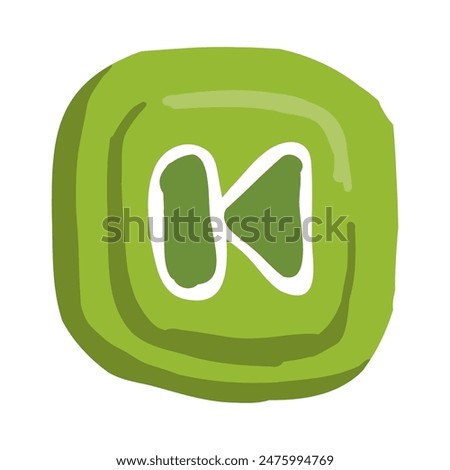 Rewind button in cartoon doodle style, mobile app  asset, game ui button