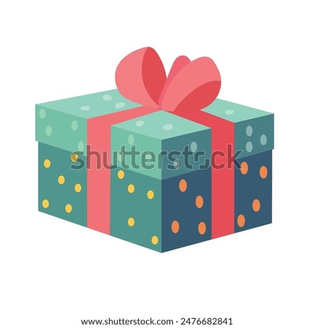 Cartoon gift box vector illustration, mystery box clip art image, presents clipart in flat design style illustration