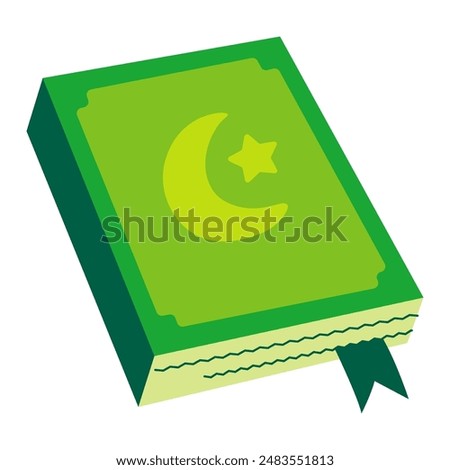 Quran flat icon vector image, al qur'an flat design illustration, holy quran clip art, islamic book koran clipart