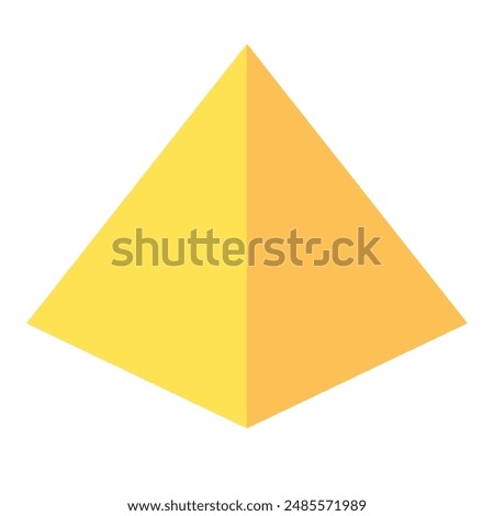 Triangle pyramid vector clip art illustration, triangular pyramid basic 3d geometric shape isolated on white background, gambar limas segi tiga bangun ruang tiga dimensi
