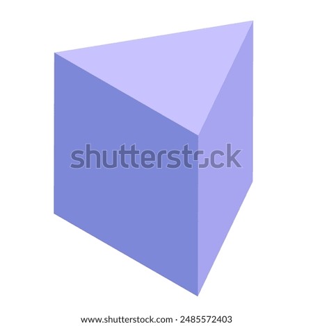 Triangular prism vector clip art illustration, blue triangle prism basic 3d geometric shape isolated on white background, gambar prisma segi tiga bangun ruang tiga dimensi