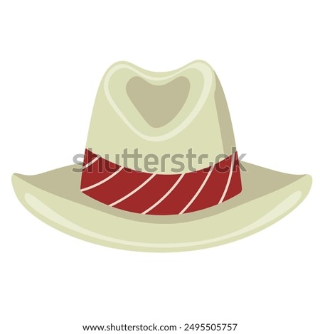 Fedora hat, tribly panama hat vector illustration, isolated on white background