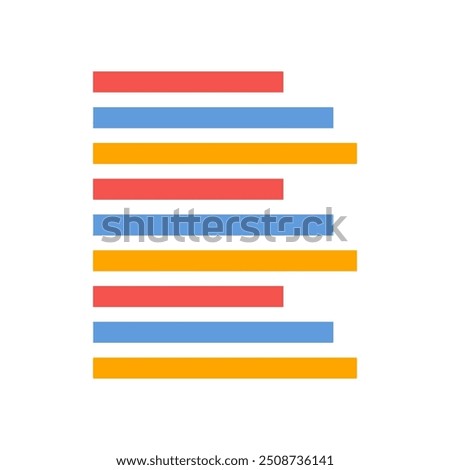 Horizontal graph bar chart flat vector illustration