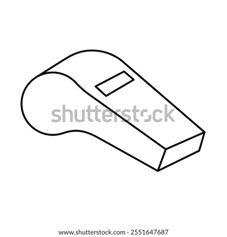 Whistle line art vector illustration, whistle outline line icon, sport whistle clip art in linear style