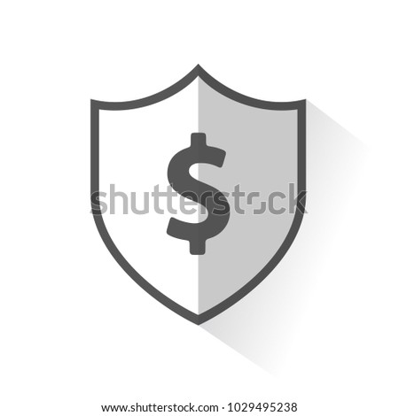 Flat Shield Icon - Dollar