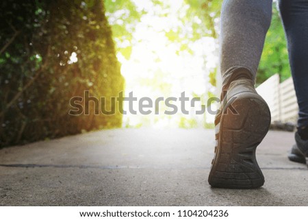 Similar – Image, Stock Photo Steps on the road in red