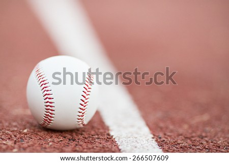 baseball on the Infield Chalk Line