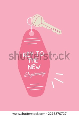 Hotel Key art on the pink isolated background.