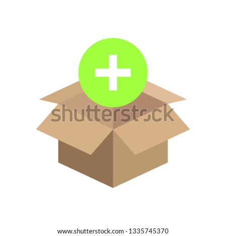 delivery box plus icon