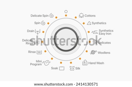 Washing Machine Control Panel Signs Modes Clothing
