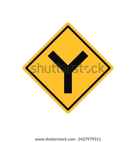 Y Intersection Traffic Sign Vector