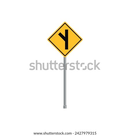 Left Fork in Road Sign	