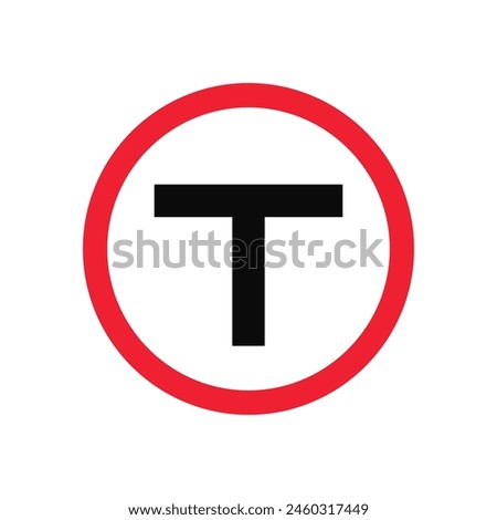T road intersection traffic sign