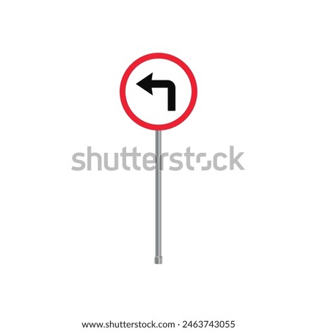 Turn Left Traffic Sign Vector