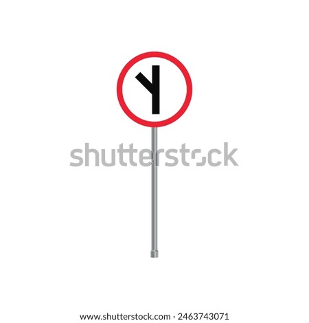 Left Fork in Road Sign	