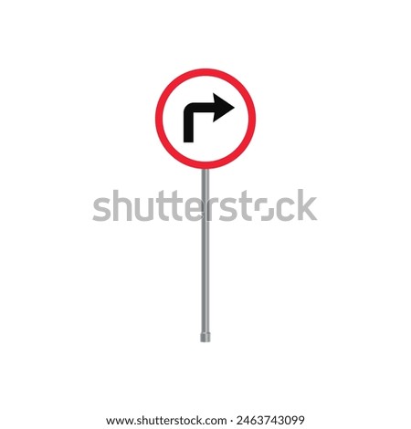 Turn Right Traffic Sign Vector