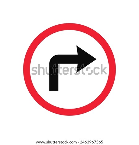 Turn Right Traffic Sign Vector