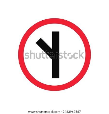 Left Fork in Road Sign