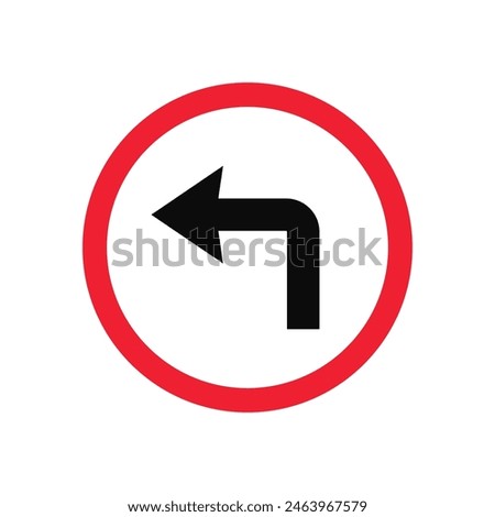 Turn Left Traffic Sign Vector