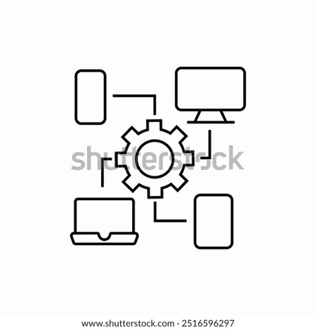 settings computer phone tablet icon sign vector