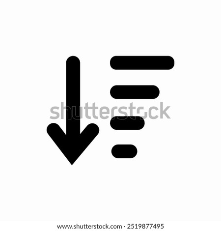 sort list descending icon sign vector