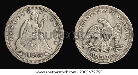 Similar – Image, Stock Photo reverse of a silver 5-DM coin