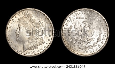 Similar – Image, Stock Photo reverse of a silver 5-DM coin