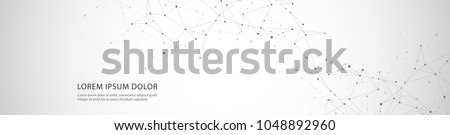 Vector banner design, connecting dots and lines. Global network connection. Geometric connected abstract background ストックフォト © 