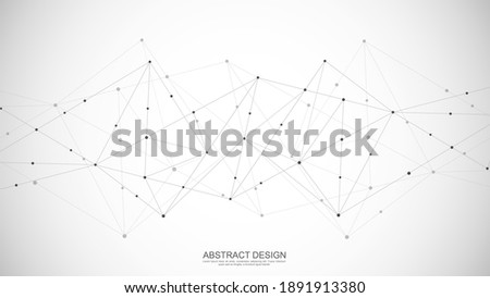 Abstract polygonal background with connecting dots and lines. Global network connection, digital technology and communication concept