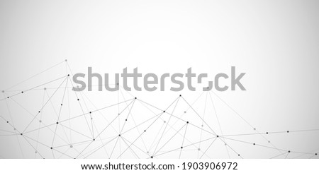 Abstract polygonal background with connecting dots and lines. Global network connection, digital technology and communication concept