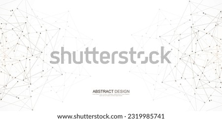 Vector illustration of minimalistic design with connecting the dots and lines. Abstract geometric background of science and technology concept.