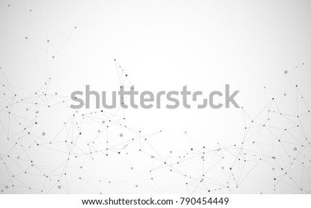 Vector connecting lines and dots. Global creative social network with abstract polygonal background