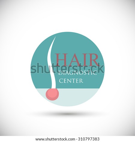 Health hair follicle diagnostic center or clinic. Concept of shampoo, beauty salon, aid clinic, split ends, hair loss, hair health, hairline. isolated on white background. Vector illustration