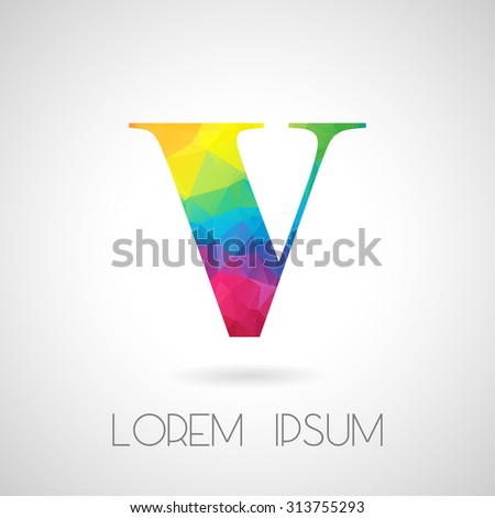 Logo Abstract Polygonal V Letter, design for Corporate Business Identity, alphabet letter